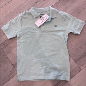 Calvin Klein Kids Light Mint Polo Shirt with CK Logo size 6